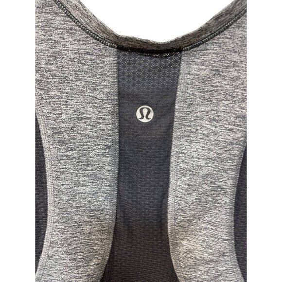 Lululemon Womens Scoop Neck Striped Stretch Knit Tank Top Gray Size 4 - Picture 3 of 4